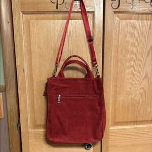 Rust Red Corduroy Tote Bag